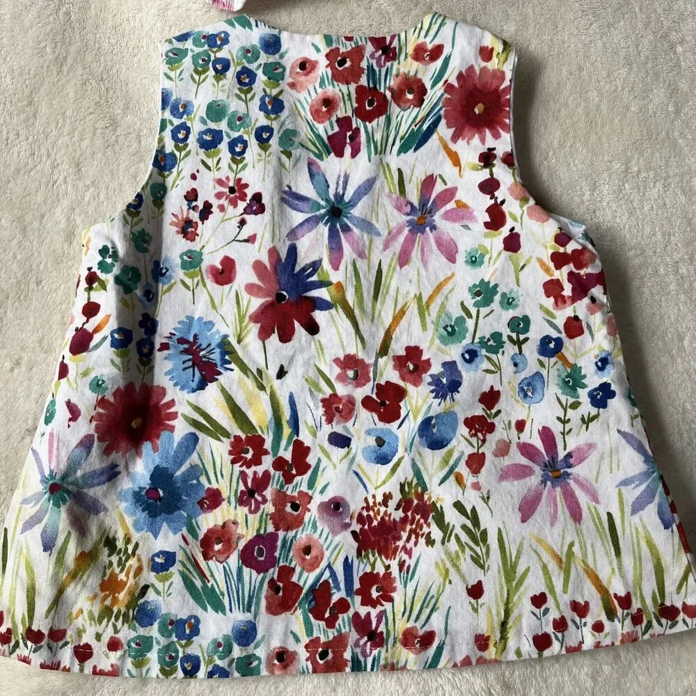 Lot of 2 Baby Girl Size 3-6 Months Sleeveless Jumper Dresses Lined Denim Floral